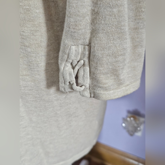 Lety & Me Cream Lightweight Long Cardigan With detailing Down Back And Sleeves - Picture 4 of 7